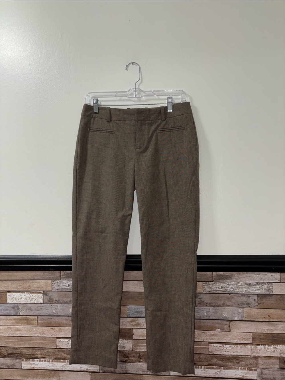 Women’s Gap Slim Cropped Slacks 2 Way Stretch Textured Brown Color Size 0
